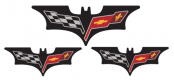 C6 Corvette Batman Inspired Colored C6 Flag Logo Decals Set